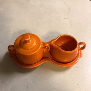 Fiesta ware sugar and creamer set